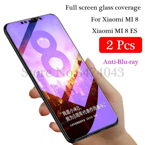 2Pcs 9H Tempered Glass for Xiaomi Mi 8 Series